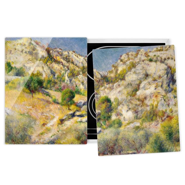 Herdabdeckplatte Glas - Auguste Renoir - Felsen bei Estaque - 52x80cm