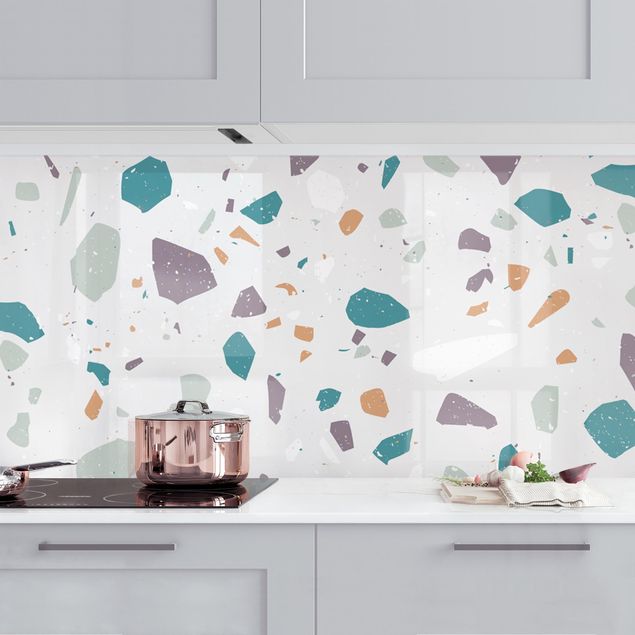 Platte Küchenrückwand Detailliertes Terrazzo Muster Grosseto