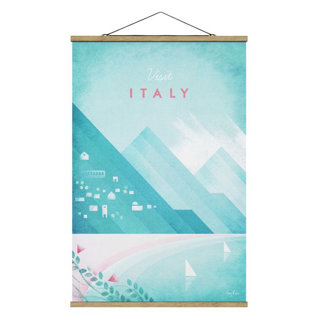Stoffbild mit Posterleisten - Reiseposter - Italien - Hochformat 2:3