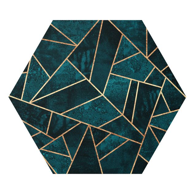 Hexagon Bild Forex - Dunkles Türkis mit Gold