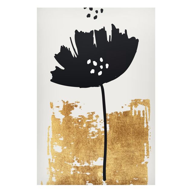 Magnettafel - Goldene Mohn Blume - Hochformat 2:3