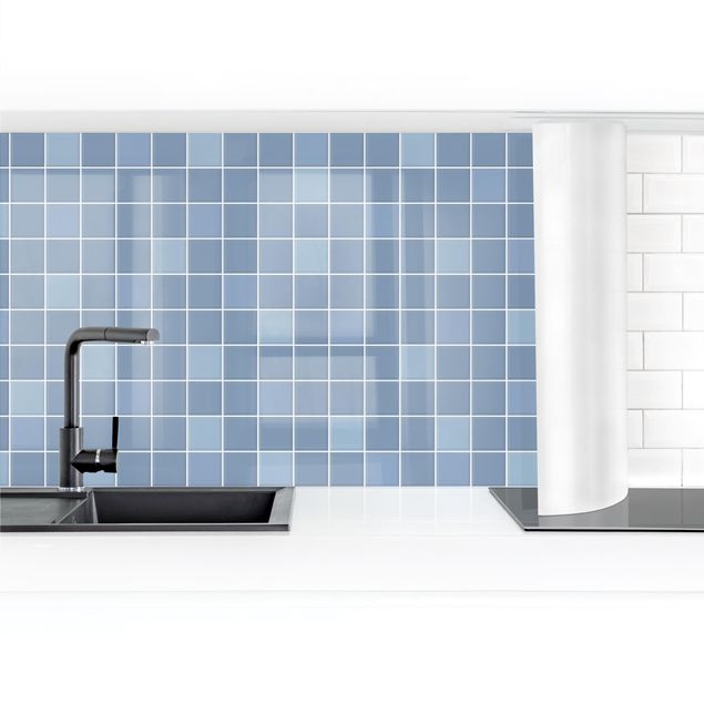 Küchenrückwand selbstklebend Mosaik Fliesen - Hellblau
