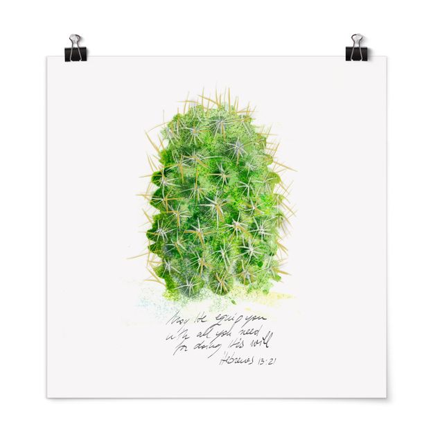 Poster mit Sprüchen Kaktus mit Bibelvers I
