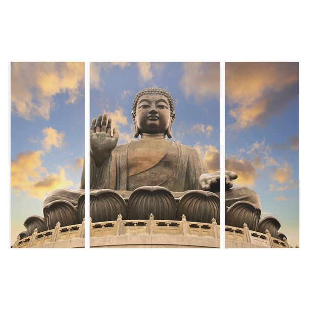 Leinwandbild 3-teilig - Großer Buddha - Triptychon