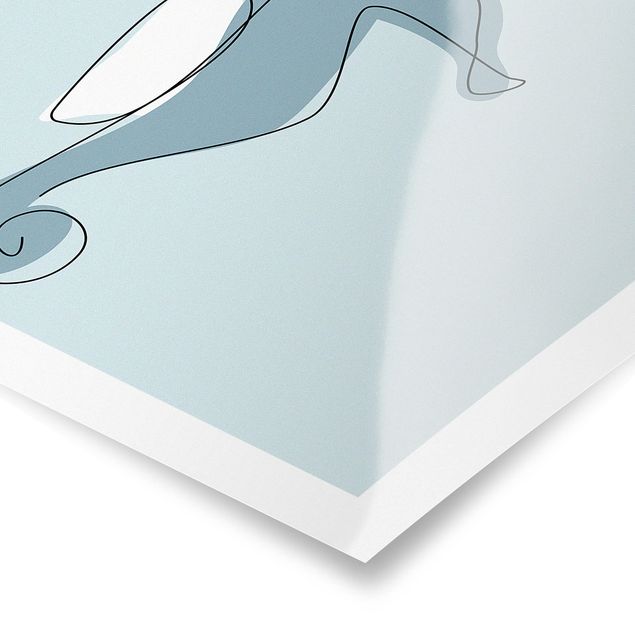 Poster - Seepferdchen Line Art - Querformat 3:4