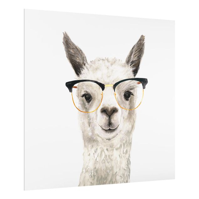 Küchenspritzschutz Hippes Lama mit Brille I