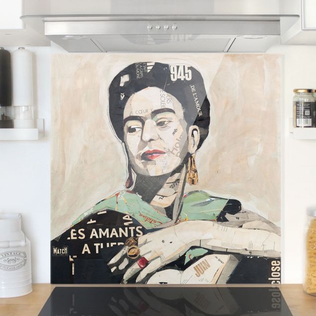 Spritzschutz Künstler Frida Kahlo - Collage No.4