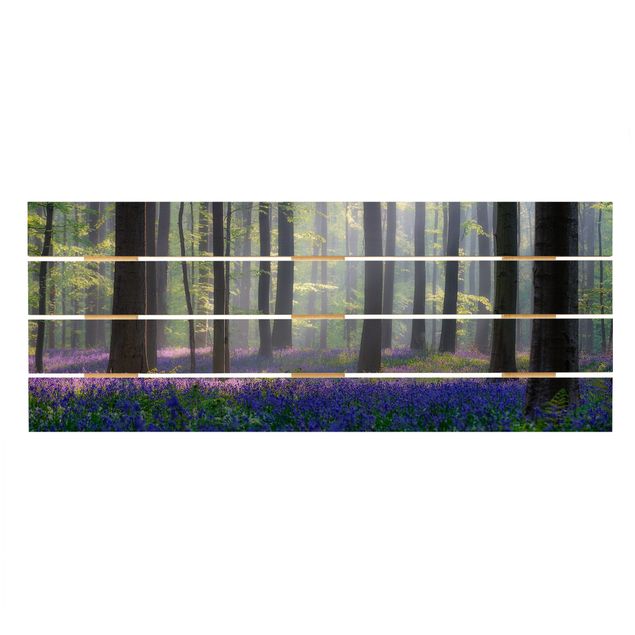 Holzbild - Frühlingstag im Wald - Querformat 2:5