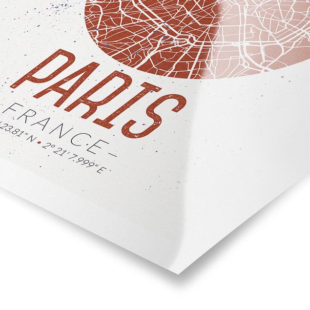 Poster - Stadtplan Paris - Retro - Hochformat 3:4