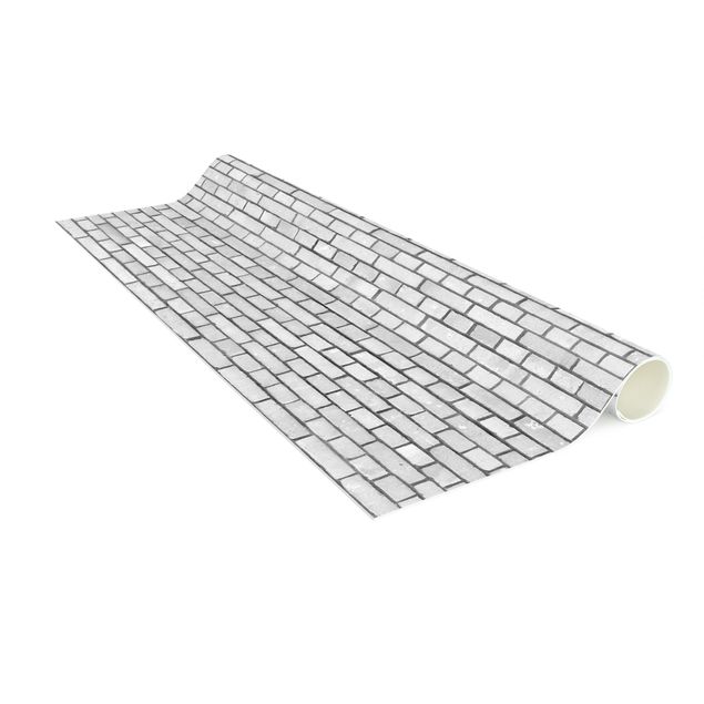 3D Motiv Teppiche Backstein Mauer Weiß