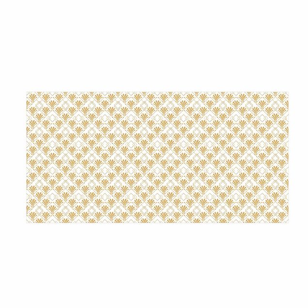 Teppich gold Glitzeroptik mit Art Deco Muster in Gold