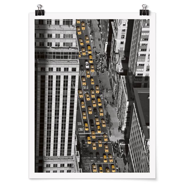 Poster - Taxiverkehr in Manhattan - Hochformat 3:4