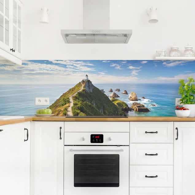 Küchenrückwand - Nugget Point Leuchtturm und Meer Neuseeland