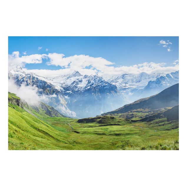 Alu-Dibond - Schweizer Alpenpanorama - Hochformat