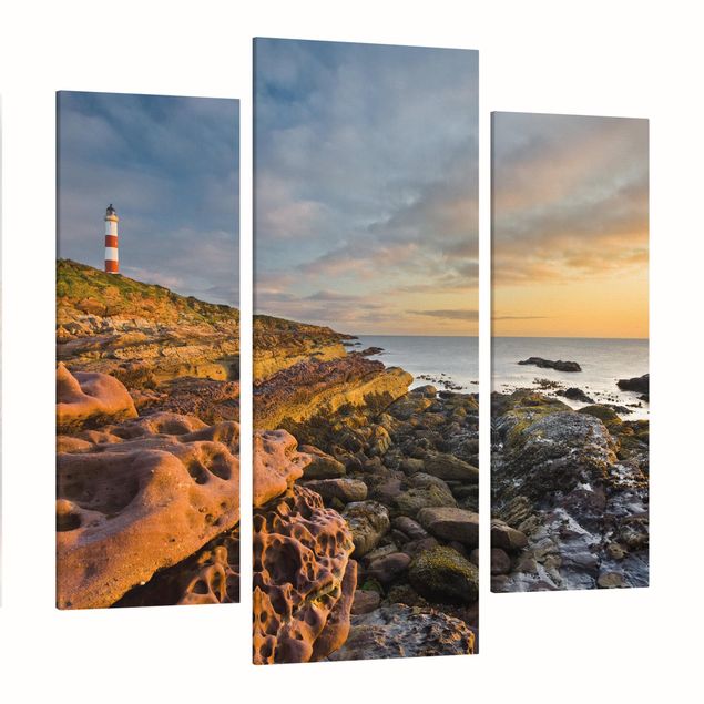 Wandbilder Tarbat Ness Leuchtturm und Sonnenuntergang am Meer