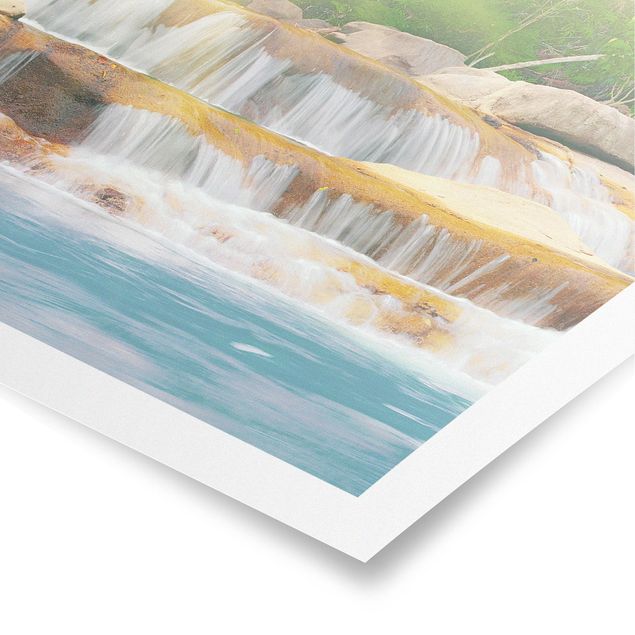 Poster - Wasserfall Lichtung - Quadrat 1:1