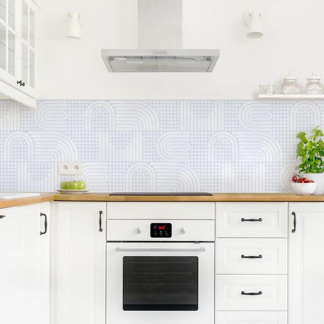Küchenrückwand selbstklebend Regenbogenmuster in Weiß