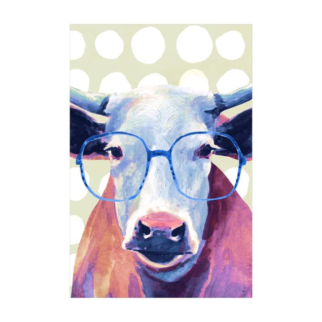 Moderne Teppiche Bebrillte Tiere - Kuh
