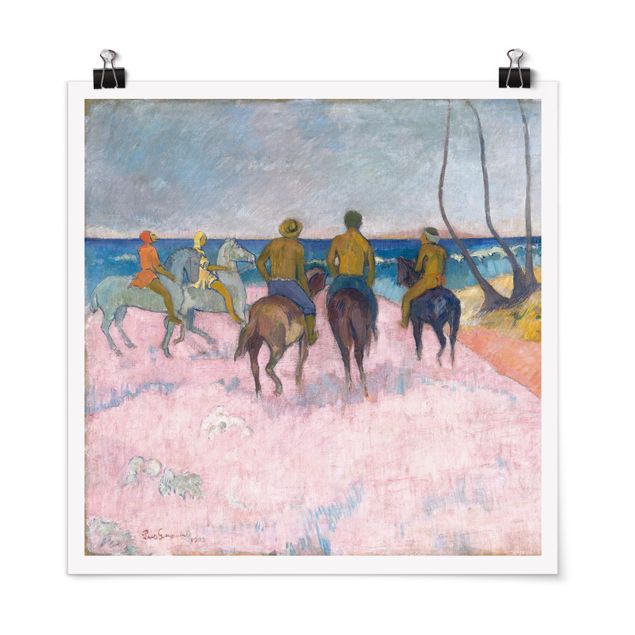 Moderne Poster Paul Gauguin - Reiter am Strand