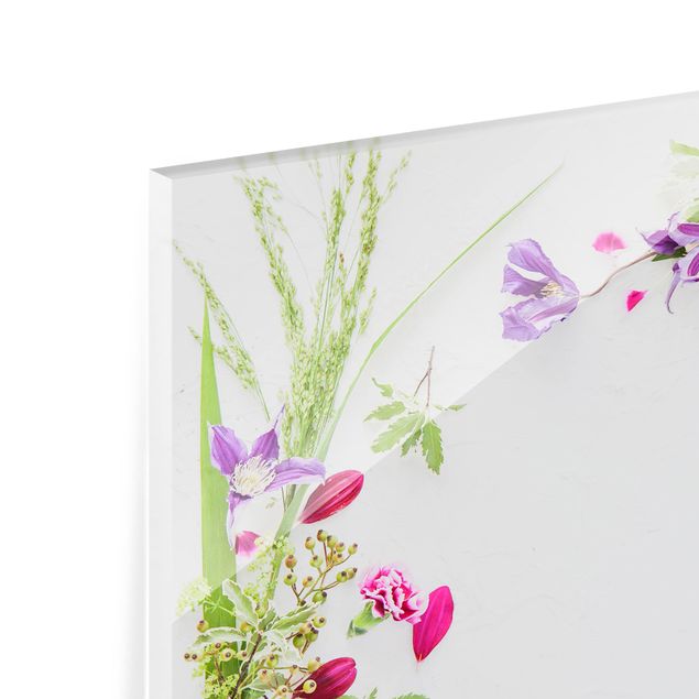Spritzschutz Glas - Blumenarrangement - Querformat - 3:2