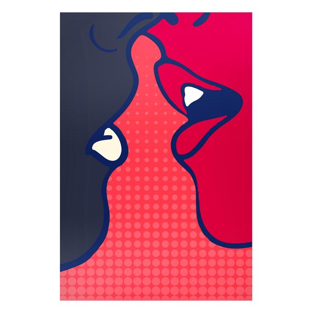 Magnettafel - Pop Art Kiss - Hochformat 2:3