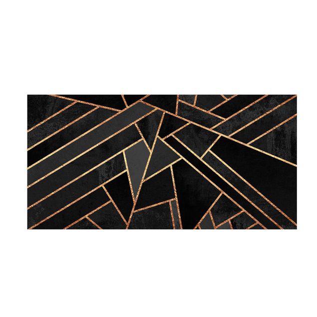 Abstrakte Teppiche Schwarze Dreiecke Gold