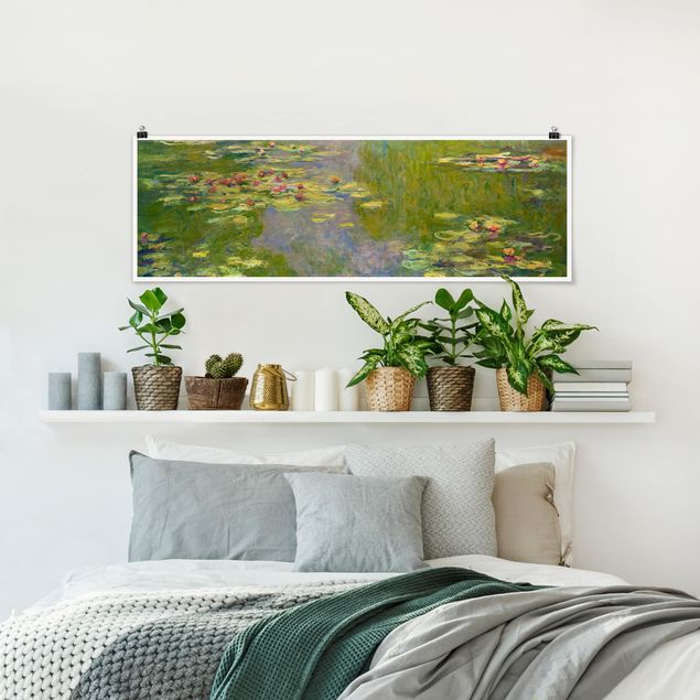 Poster mit Blumen Claude Monet - Grüne Seerosen