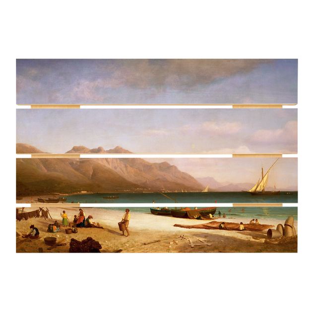 Holzbild - Albert Bierstadt - Der Golf von Salerno - Querformat 2:3