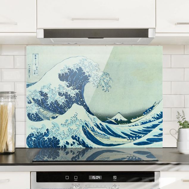 Spritzschutz Berge Katsushika Hokusai - Die grosse Welle von Kanagawa