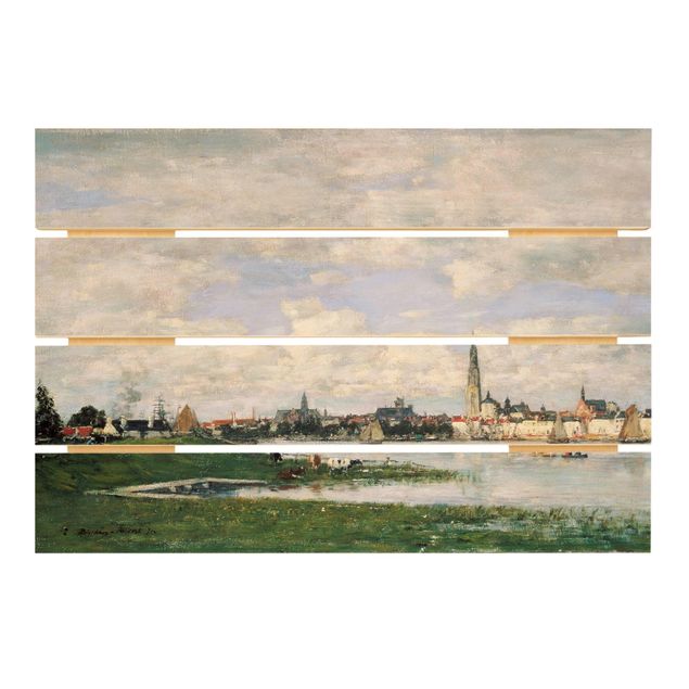 Holzbild - Eugène Boudin - Blick auf Antwerpen - Querformat 2:3