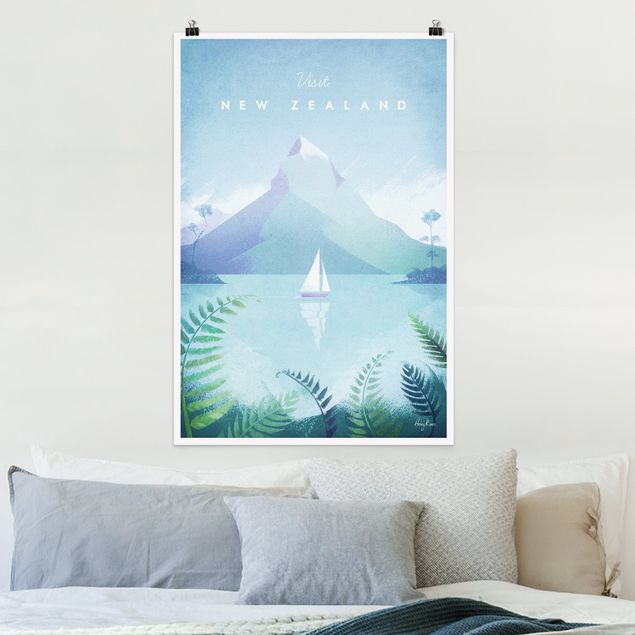 Poster Berge Reiseposter - Neuseeland