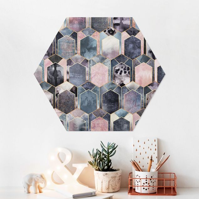 Hexagon Bild Forex - Art Deco Marmor Gold