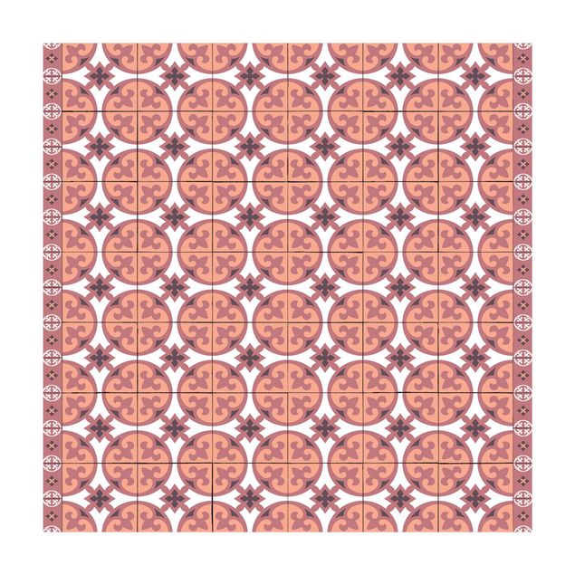 Teppich orange Geometrischer Fliesenmix Kreise Orange
