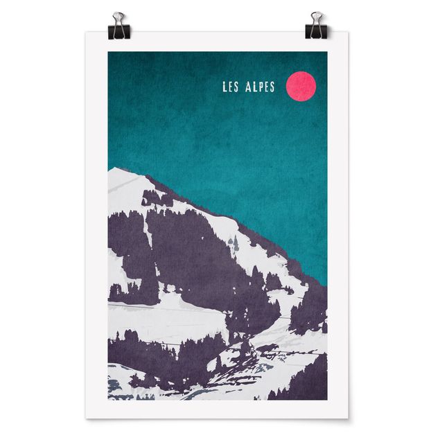 Moderne Poster Alpen Retro
