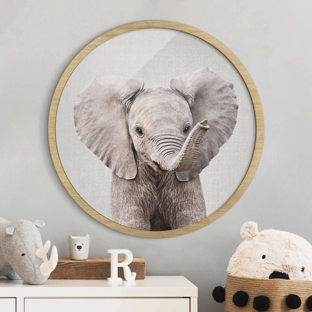 Moderne Bilder mit Rahmen Baby Elefant Elsa