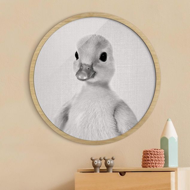 schwarz-weiß Bilder gerahmt Baby Ente Emma Schwarz Weiß