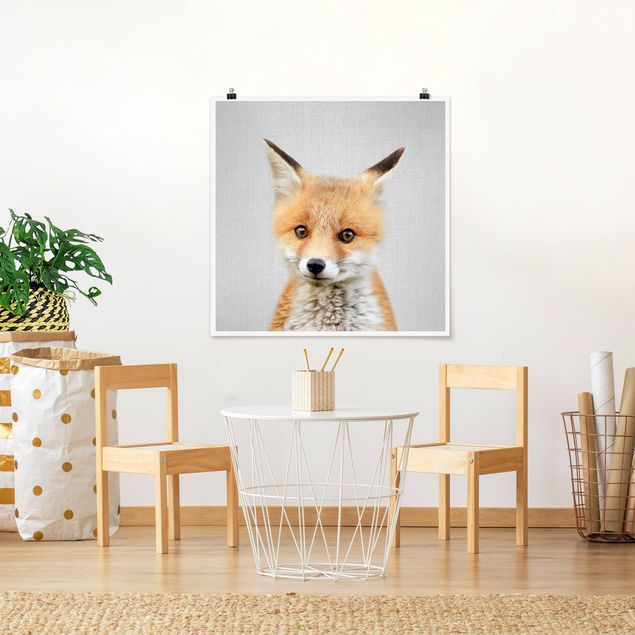 Tiere Poster Baby Fuchs Fritz