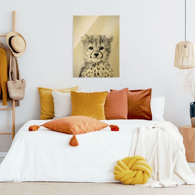 Wandbilder Baby Gepard Gino Schwarz Weiß