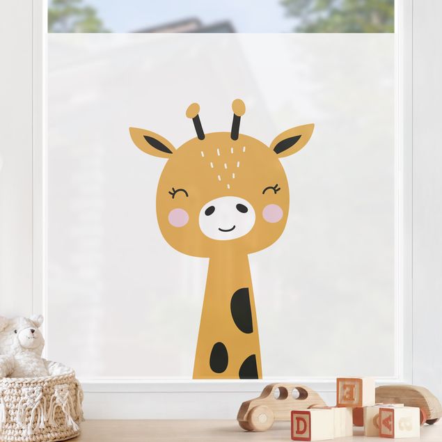 Fensterbilder Tiere Baby Giraffe