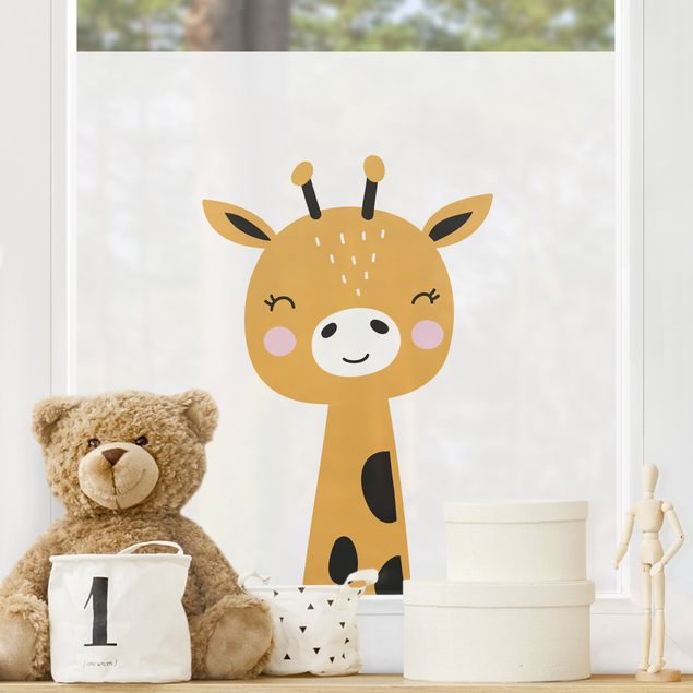 Fensterfolie bunt Baby Giraffe