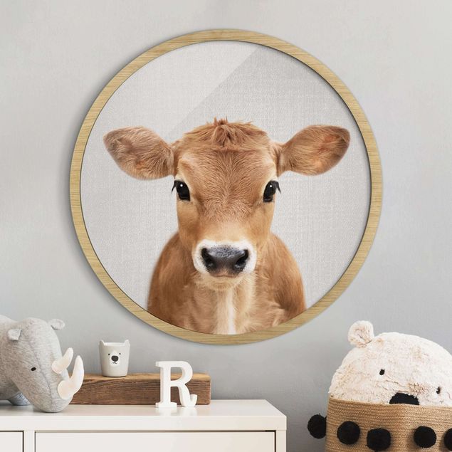 Moderne Bilder mit Rahmen Baby Kuh Kira