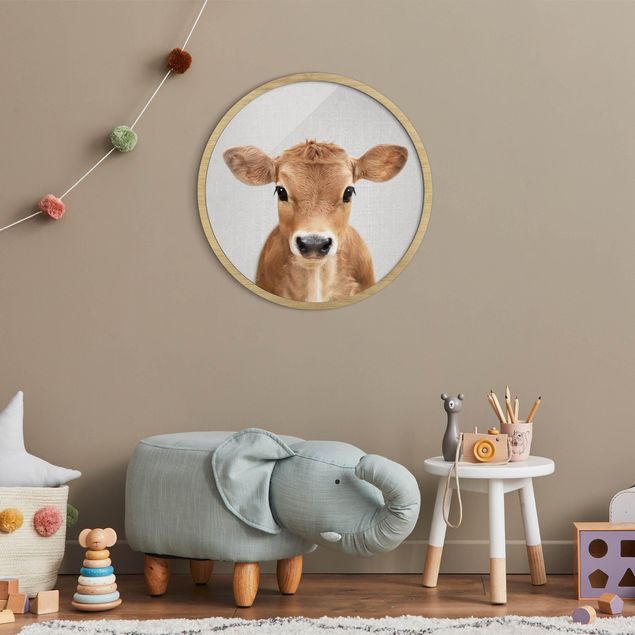 Tiere Bilder mit Rahmen Baby Kuh Kira
