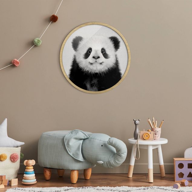 Moderne Bilder mit Rahmen Baby Panda Prian Schwarz Weiß