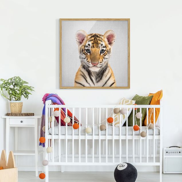 Tiere Bilder mit Rahmen Baby Tiger Thor