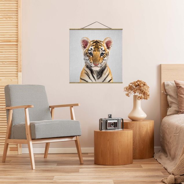 Stoffbilder mit Posterleisten Baby Tiger Thor
