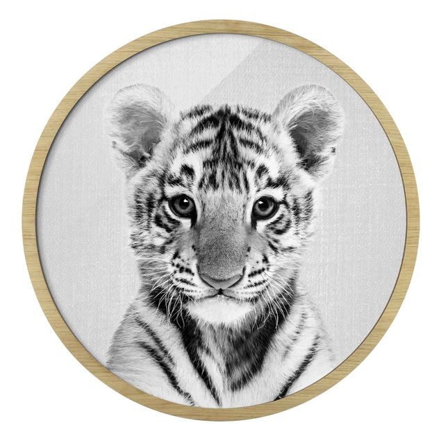 Wandbilder Baby Tiger Thor Schwarz Weiß