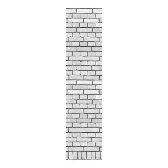 Flächenvorhang Muster Backstein Mauer Weiß