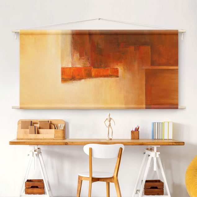 Wandbehang modern Balance Orange Braun