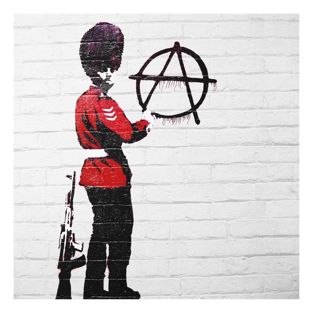 Glasbild - Anarchist Soldier - Brandalised ft. Graffiti by Banksy - Quadrat