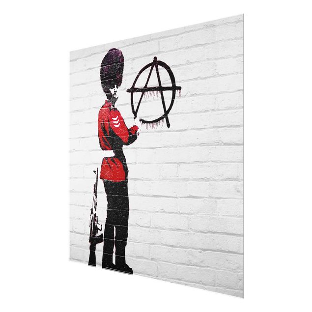 Glasbild - Anarchist Soldier - Brandalised ft. Graffiti by Banksy - Quadrat